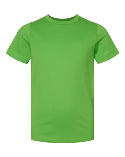 LAT 6101 Youth Fine Jersey Tee in Apple — blank t-shirt, front view