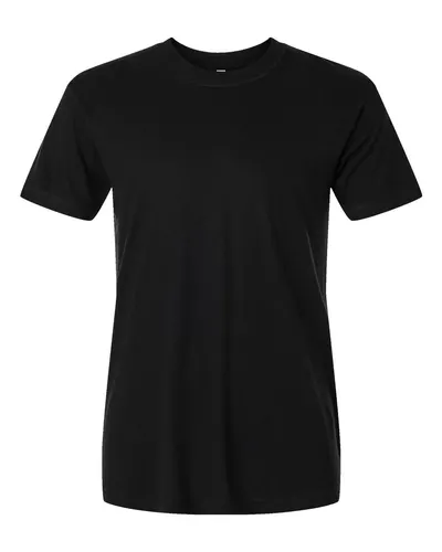 LAT 6904 Unisex Bamboo Tee in Black — blank t-shirt, front view