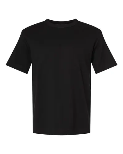 LAT 6906 Unisex Heavyweight Tee in Black — blank t-shirt, front view