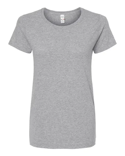 M&O 4810 Women's Gold Soft Touch T-Shirt in Athletic Grey — blank t-shirt, front view