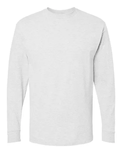 M&O 4820 Unisex Gold Soft Touch Long Sleeve T-Shirt in Ash — blank long sleeve tee, front view