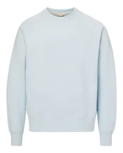 MV Sport 17116 Unisex Vintage Fleece Raglan Crewneck Sweatshirt in Arctic Blue — blank crewneck sweatshirt, front view