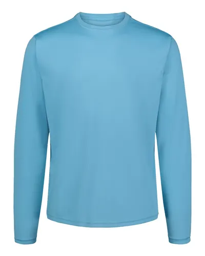 MV Sport 19456 Unisex Sunproof® Long Sleeve T-Shirt in Cali Blue — blank long sleeve tee, front view