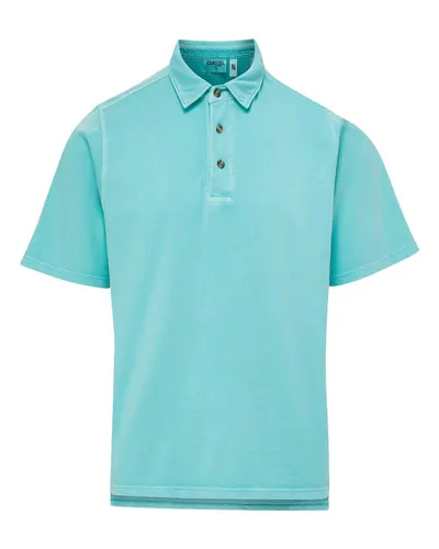 MV Sport 25411 Men's Coastal Color™ Polo in Barbados Blue — blank polo, front view