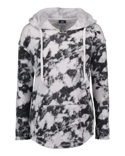 MV Sport W17122 Women's Angel Terry Nora Pullover in Greyscale Tie Dye — blank garment, front view