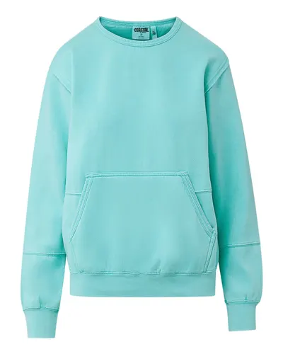 MV Sport W25167 Women's Coastal Color™ Sweatshirt in Barbados Blue — blank crewneck sweatshirt, front view