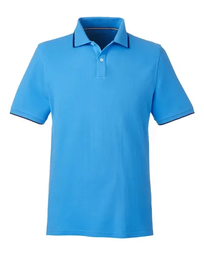 Nautica N17165 Men's Deck Polo in Azure Blue — blank polo, front view