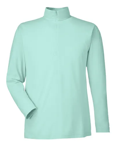 Nautica N17924 Men's Saltwater Quarter-Zip Pullover in Cool Mint — blank garment, front view