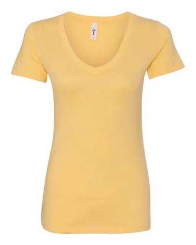 Next Level 1540 Women's Ideal V-Neck T-Shirt in Banana Cream — blank t-shirt, front view