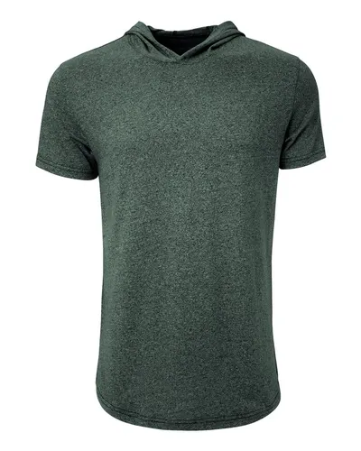 Next Level 2022 Unisex Mock Twist Hoodie T-Shirt in Forest Green — blank hooded sweatshirt, front view