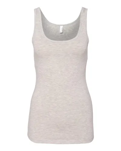 Next Level 3533 Women’s Spandex Jersey Tank in Light Heather Grey — blank tank top, front view