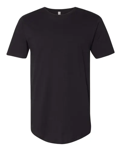 Next Level 3602 Unisex Cotton Long Body T-Shirt in Black — blank t-shirt, front view
