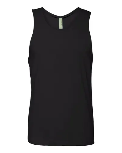 Next Level 3633 Unisex Cotton Tank in Black — blank tank top, front view