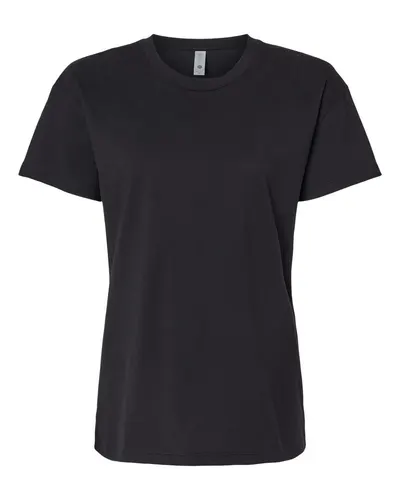 Next Level 3910 Women's Cotton Relaxed T-Shirt in Black — blank t-shirt, front view