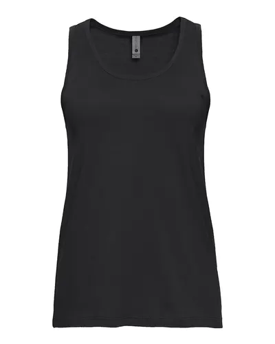 Next Level 3933 Women's Cotton Tank in Black — blank tank top, front view