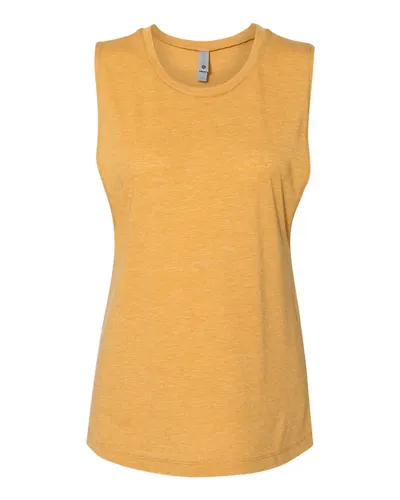 Next Level 5013 Women’s Festival Muscle Tank in Antique Gold — blank tank top, front view