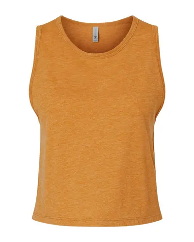 Next Level 5083 Women's Festival Crop Tank in Antique Gold — blank tank top, front view