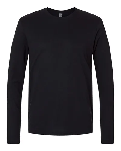 Next Level 6071 Unisex Triblend Long Sleeve T-Shirt in Black — blank long sleeve tee, front view
