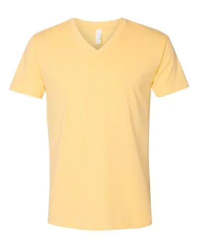 Next Level 6240 Unisex CVC V-Neck T-Shirt in Banana Cream — blank t-shirt, front view
