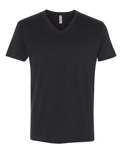 Next Level 6440 Unisex Sueded V-Neck T-Shirt in Black — blank t-shirt, front view