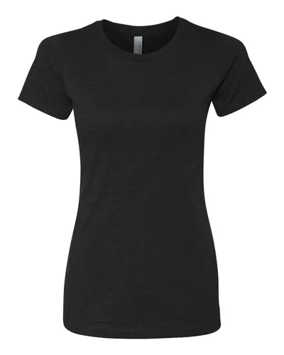 Next Level 6610 Women’s CVC T-Shirt in Black — blank t-shirt, front view
