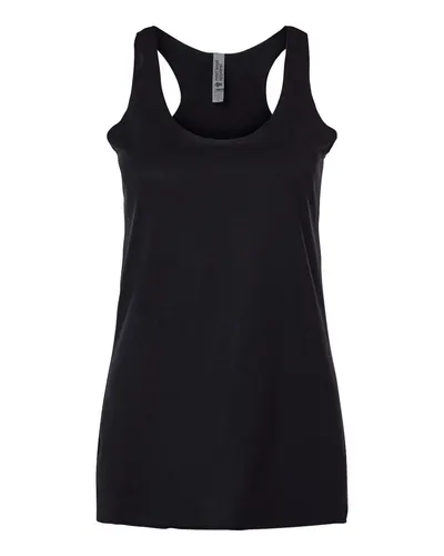 Next Level 6733 Women’s Triblend Racerback Tank in Black — blank tank top, front view
