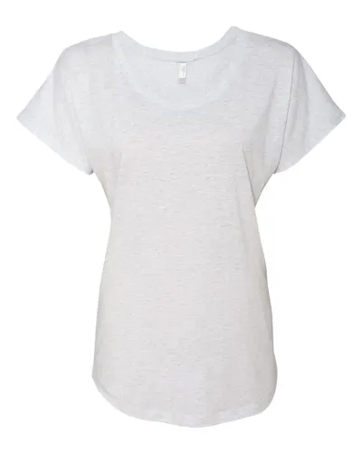 Next Level 6760 Women’s Triblend Dolman T-Shirt in Heather White — blank t-shirt, front view