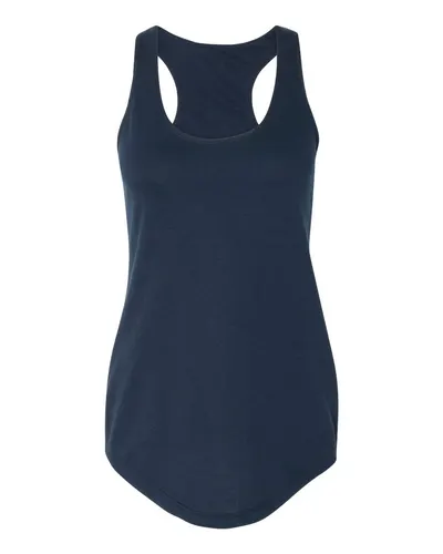 Next Level 6933 Women’s Lightweight French Terry Racerback Tank in Midnight Navy — blank tank top, front view