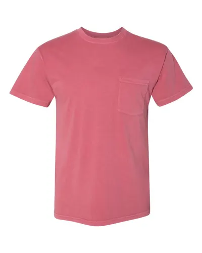 Next Level 7415 Unisex Inspired Dye Pocket T-Shirt in Smoked Paprika — blank t-shirt, front view