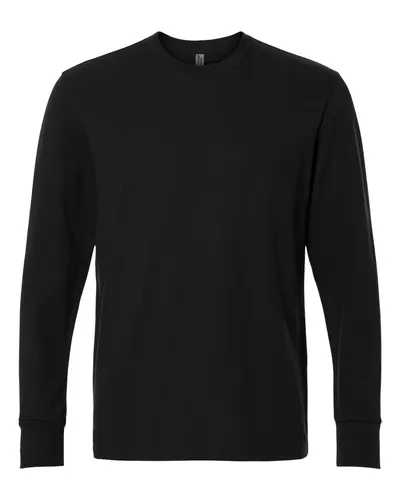 Next Level 8211 Unisex Ideal Thermal Long Sleeve T-Shirt in Black — blank long sleeve tee, front view