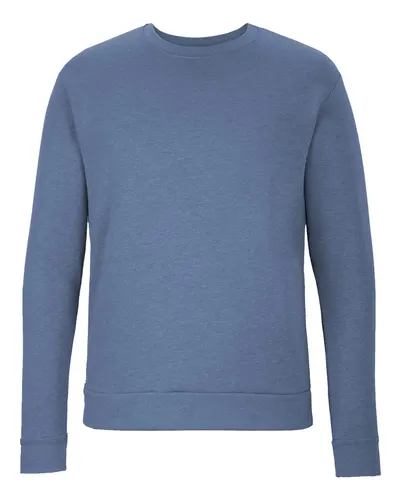Next Level 9002 Unisex Malibu Crewneck Sweatshirt in Heather Bay Blue — blank crewneck sweatshirt, front view