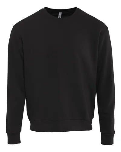 Next Level 9003 Unisex Santa Barbara Crewneck Sweatshirt in Black — blank crewneck sweatshirt, front view