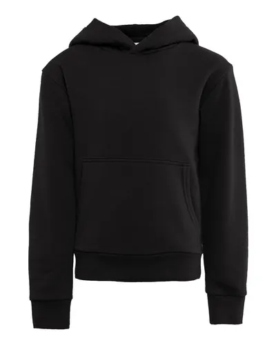 Next Level 9113 Youth Fleece Hoodie Sweatshirt in Black — blank hooded sweatshirt, front view
