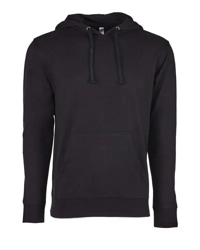 Next Level 9301 Unisex Laguna Hoodie Sweatshirt in Black/ Black — blank hooded sweatshirt, front view