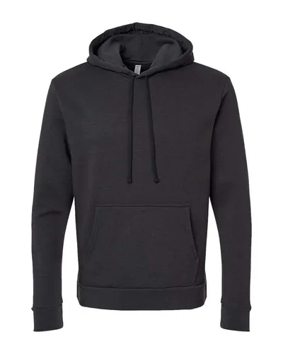 Next Level 9302 Unisex Malibu Hoodie Sweatshirt in Heather Black — blank hooded sweatshirt, front view