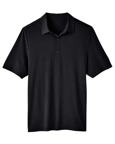 North End NE100 Men's JAQ Snap-Up Stretch Performance Polo in Black — blank polo, front view