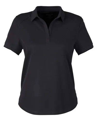 North End NE112W Women's Express Tech Performance Polo in Black — blank polo, front view