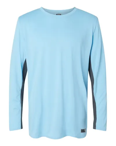 Oakley FOA402992 Men's Team Issue Hydrolix Long Sleeve T-Shirt in Carolina Blue — blank long sleeve tee, front view