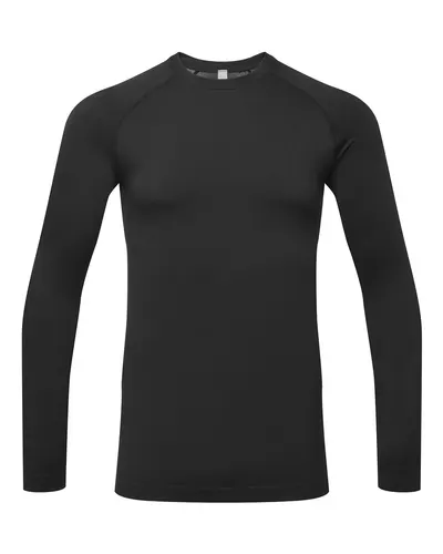 Onna NN270 Men's Unstoppable Fresh Long Sleeve Underscrub Base Layer T-Shirt in Black — blank long sleeve tee, front view