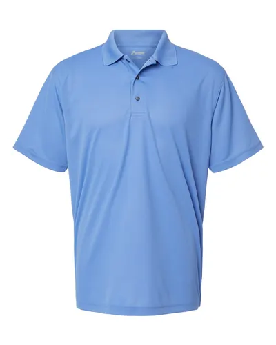 Paragon 100 Men's Saratoga Performance Mini Mesh Polo in Bimini Blue — blank polo, front view