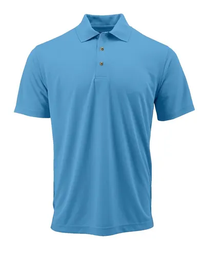 Paragon 108Y Youth Saratoga Performance Mini Mesh Polo in Bimini Blue — blank polo, front view