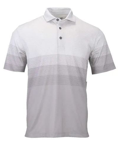 Paragon 153 Men's Belmont Sublimated Heathered Polo in Ash Heather — blank polo, front view