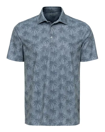 Paragon 154 Men's Charleston Sublimated Polo in Cadet Blue — blank polo, front view