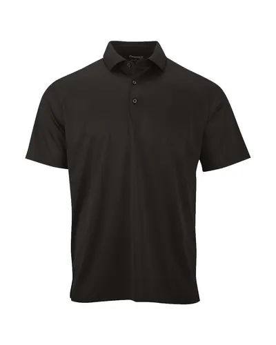 Paragon 158 Men's Preakness Micro Mesh Polo in Black — blank polo, front view