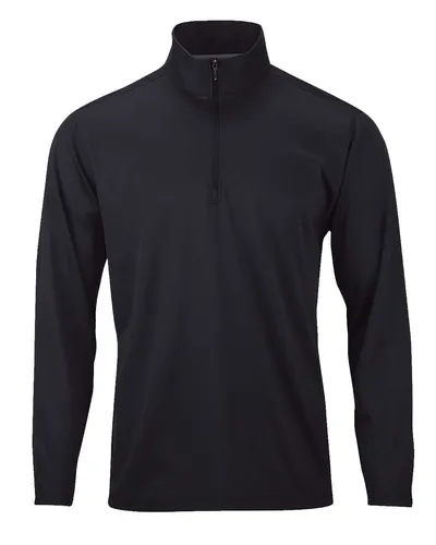 Paragon 164 Men's Breckenridge Quarter-Zip Pullover in Black — blank garment, front view