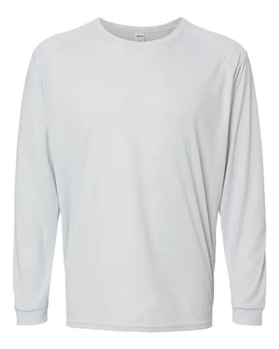 Paragon 210 Unisex Long Islander Performance Long Sleeve T-Shirt in Aluminum — blank long sleeve tee, front view