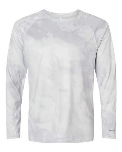 Paragon 228 Unisex Cabo Camo Performance Long Sleeve T-Shirt in Aluminum — blank long sleeve tee, front view