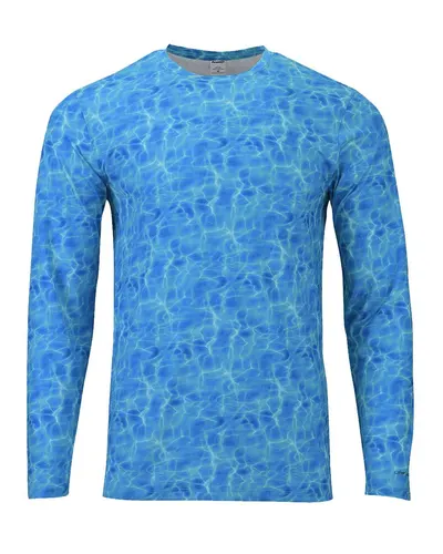 Paragon 230 Men's Belize Sublimated Long Sleeve T-Shirt in Blue Water — blank long sleeve tee, front view