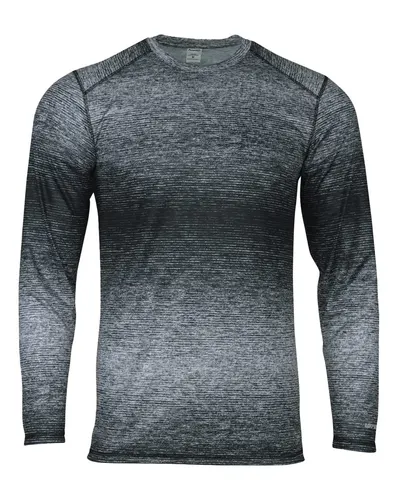 Paragon 234 Men's Mirage Performance Long Sleeve T-Shirt in Black — blank long sleeve tee, front view
