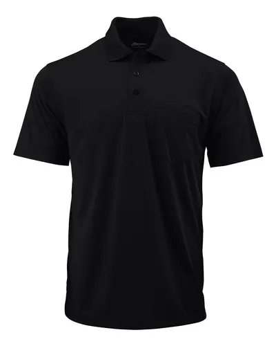 Paragon 4000 Men's Snag Proof Polo with Pocket in Black — blank polo, front view